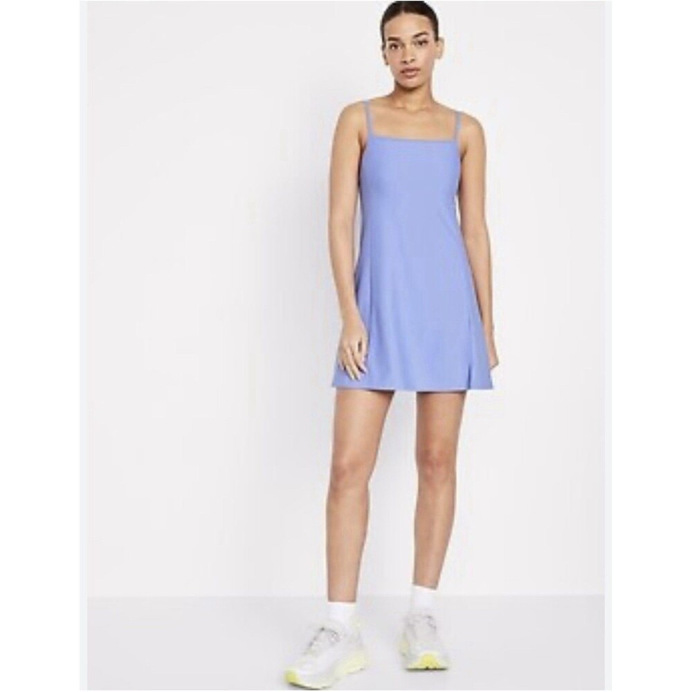 Old Navy Active Power, soft Powder Blue Square Neck Tennis Dress Hidden Pocket